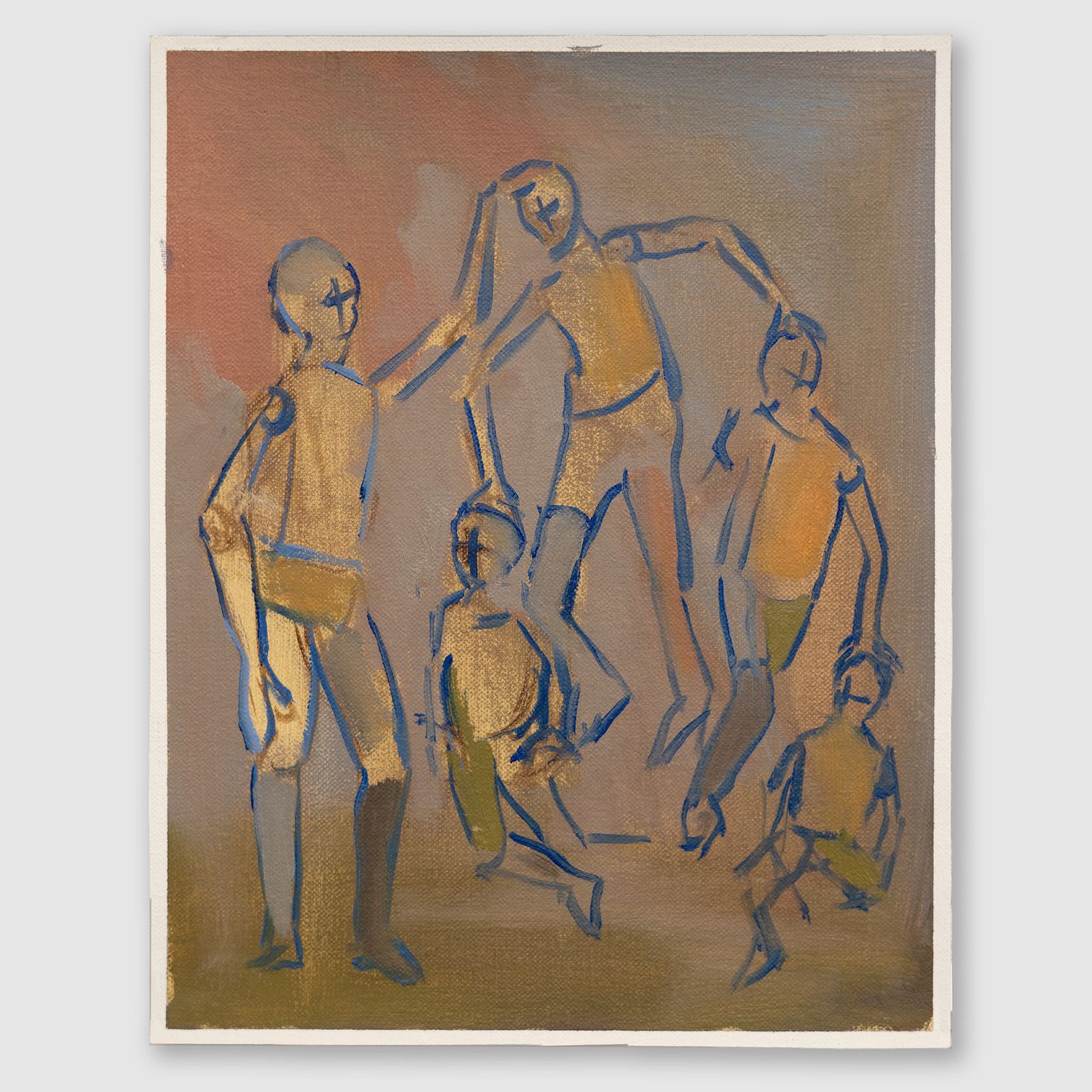 Family Dynamics 1, 2025 – Oil on linen, 8 × 10 in., by John Houck