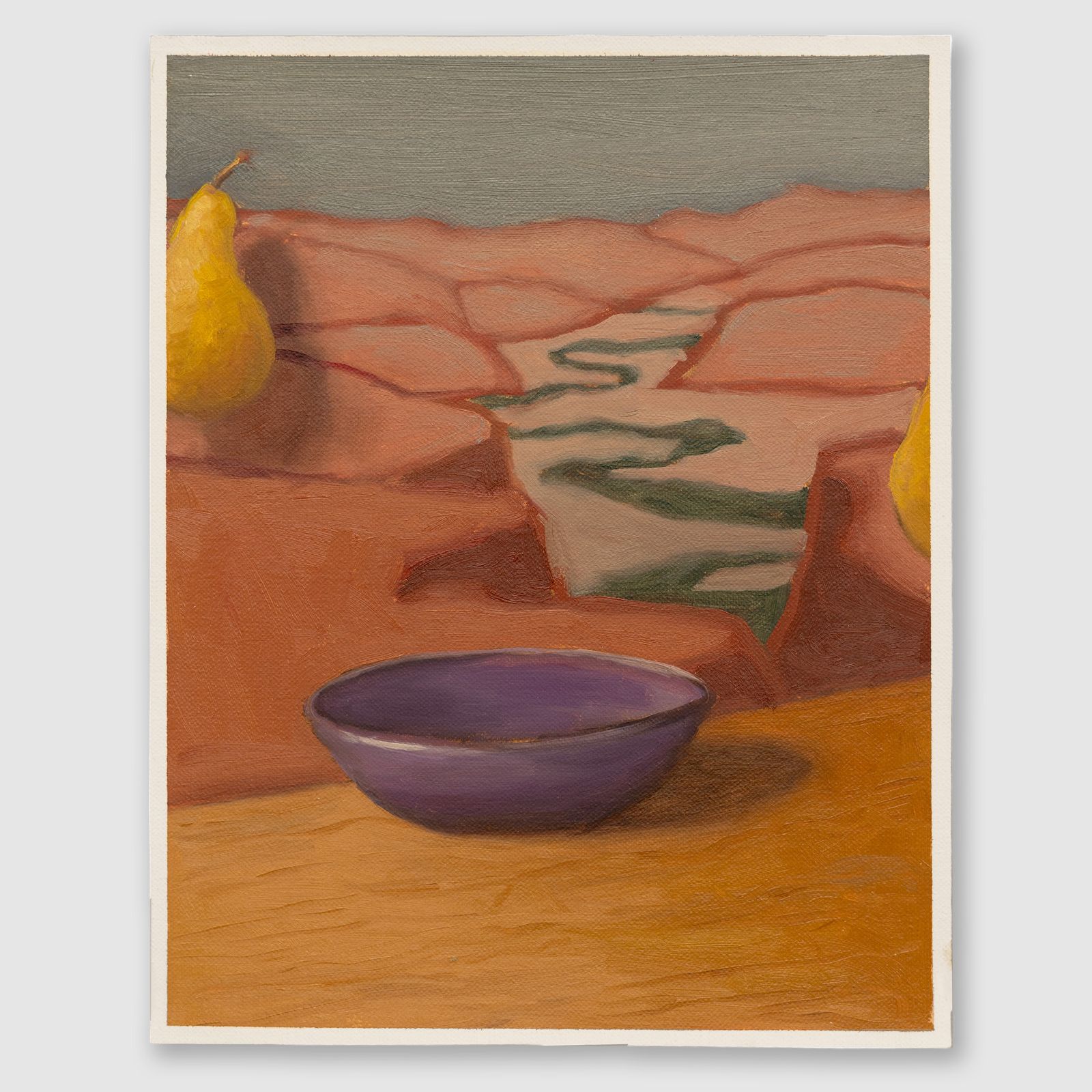 Split Pear, 2025 – Oil on linen, 8 × 10 in., by John Houck