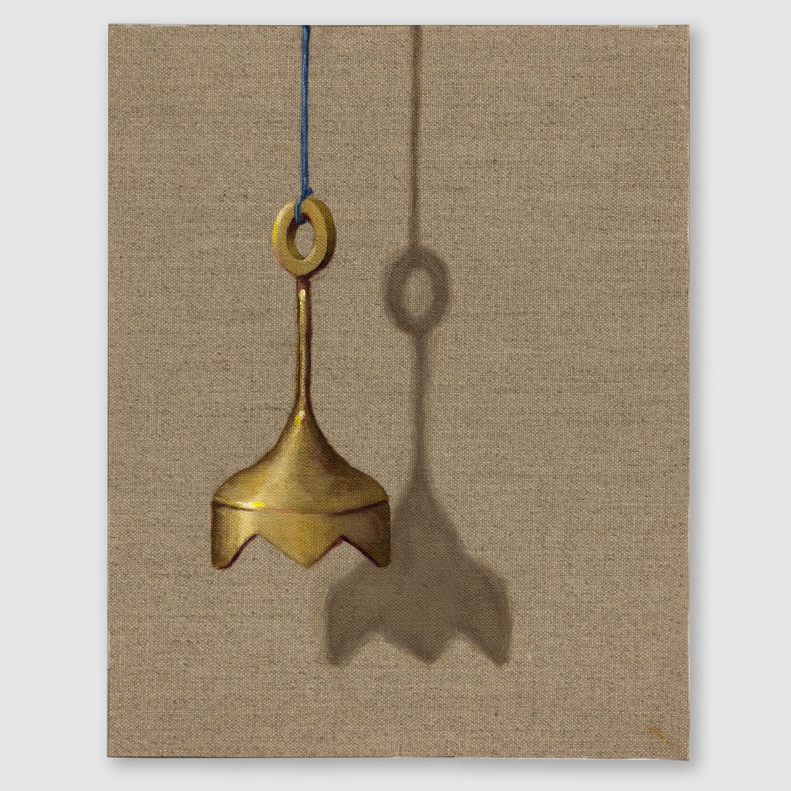 Bell on Raw Linen 5, 2025 – Oil on linen, 8 × 10 in., by John Houck