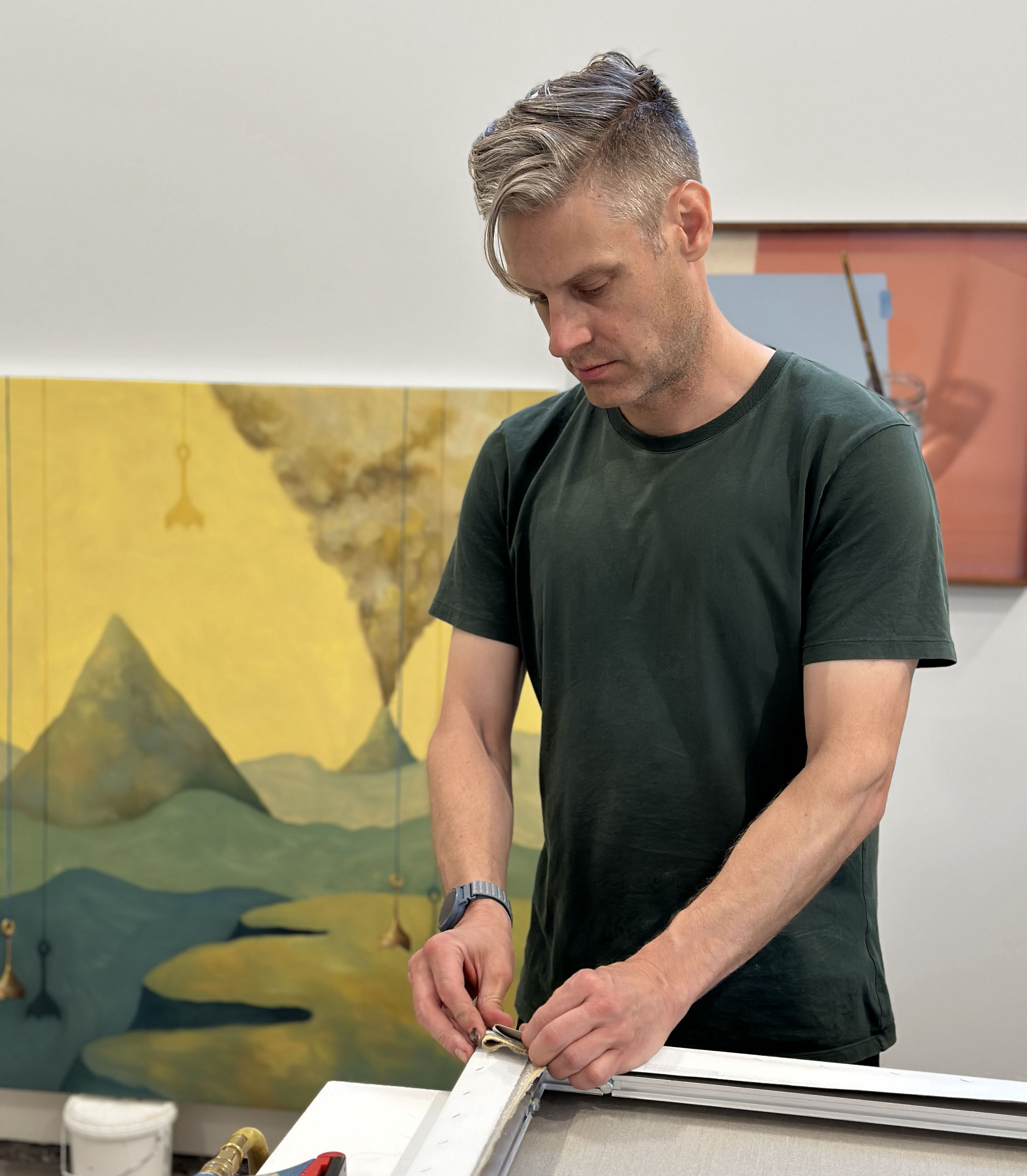John Houck in the studio